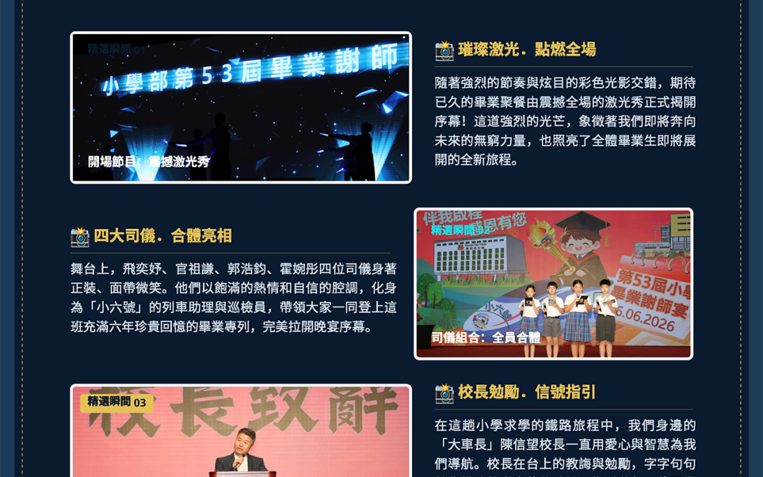 2026聖保祿學校⼩學第五⼗三屆畢業聚餐