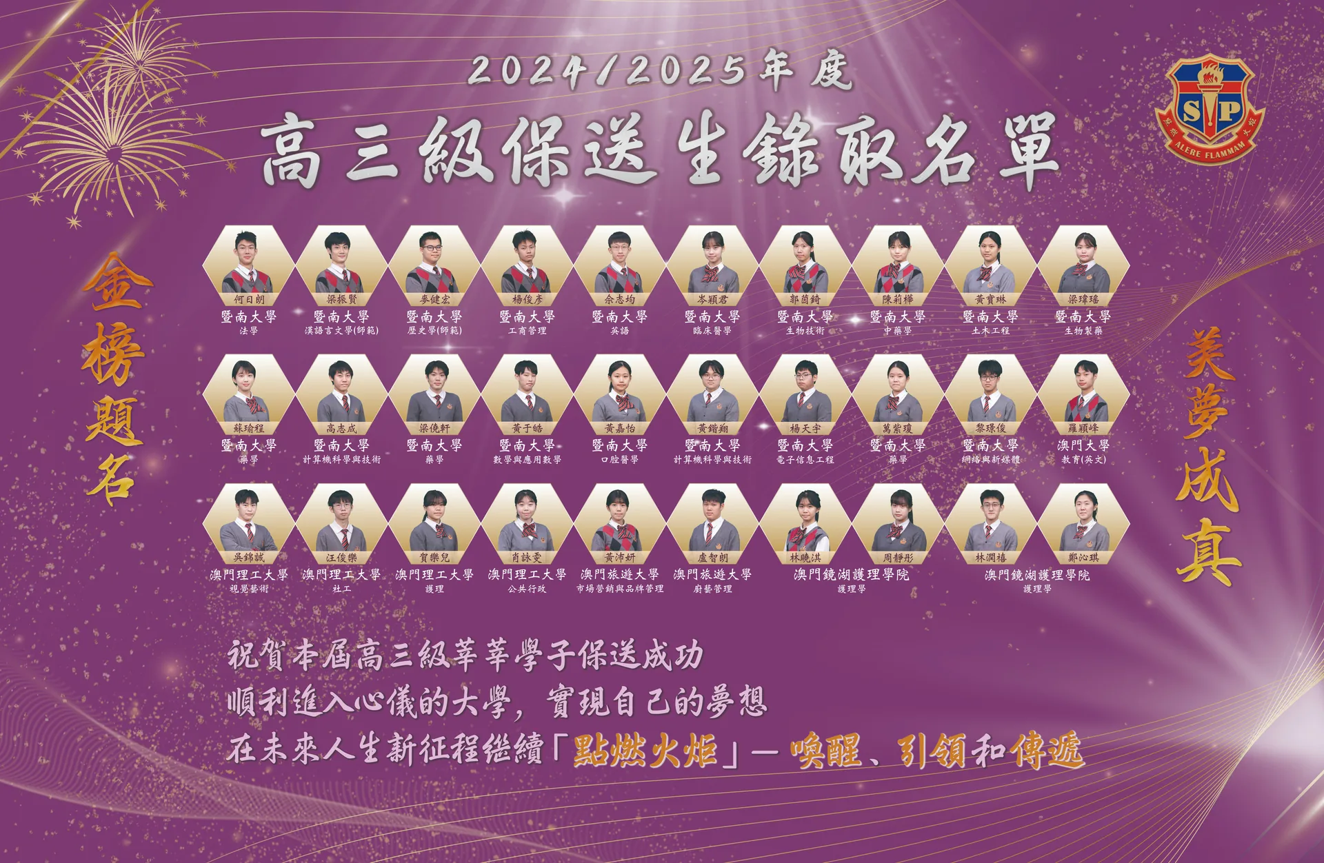 聖保祿學校升大保送喜獲佳績