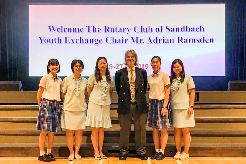 Visit of youth exchange Chair of Rotary Club of Sandbach